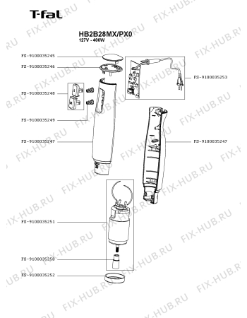 Схема №1 HB2B38MX/PX0 с изображением Блок управления для электроблендера Seb FS-9100035253
