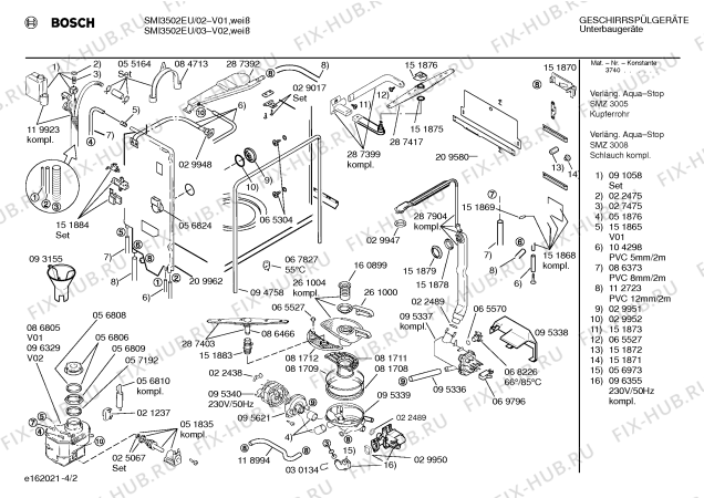 Схема №2 SMI3502EU с изображением Панель для посудомоечной машины Bosch 00289084