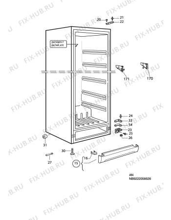 Взрыв-схема холодильника Aeg A2796-1GA - Схема узла C10 Cabinet