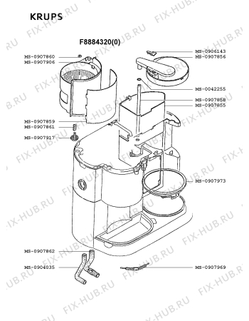 Схема №2 F8884310(0) с изображением Плата управления для кофеварки (кофемашины) Krups MS-0907971