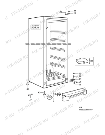 Взрыв-схема холодильника Privileg 5780812/8064 - Схема узла C10 Cabinet