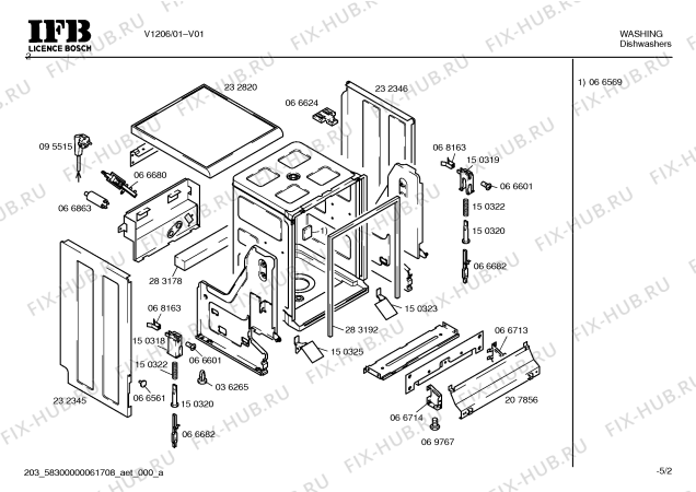 Взрыв-схема посудомоечной машины Ifb V1206 - Схема узла 02