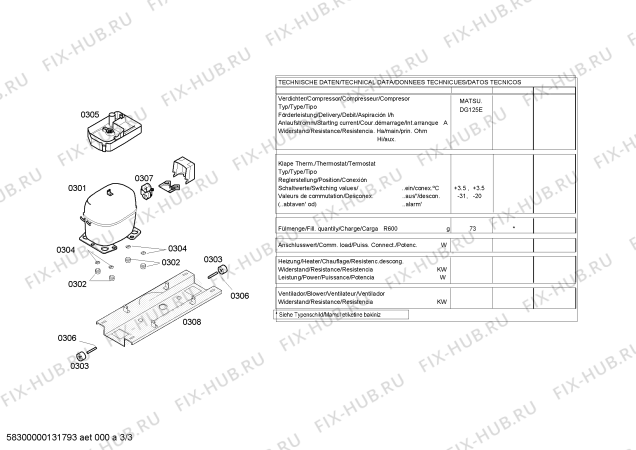 Взрыв-схема холодильника Bosch KGV33X44 - Схема узла 03