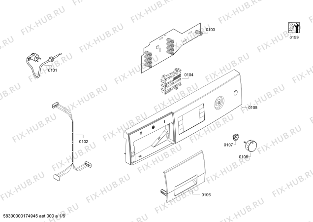 Схема №4 WVH28440AU Wash & Dry Avantixx с изображением Ручка для стиральной машины Bosch 00659232