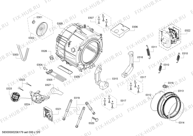 Схема №1 WAT28660BY с изображением Панель управления для стиральной машины Bosch 11021113