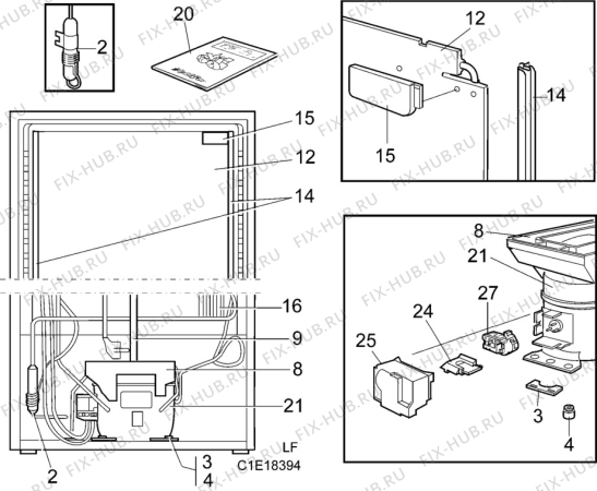 Взрыв-схема холодильника Rosenlew RJKL900 - Схема узла C10 Cold, users manual
