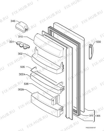 Взрыв-схема холодильника Privileg 206975_40281 - Схема узла Door 003