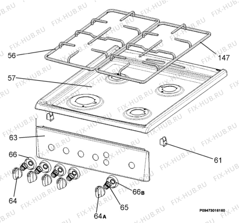 Взрыв-схема плиты (духовки) Electrolux EKG5609X - Схема узла Section 4