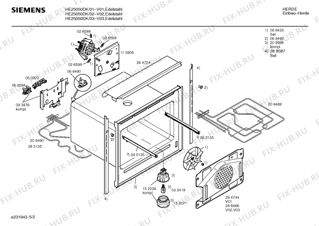 Схема №2 HE25050DK с изображением Инструкция по эксплуатации для духового шкафа Siemens 00517381