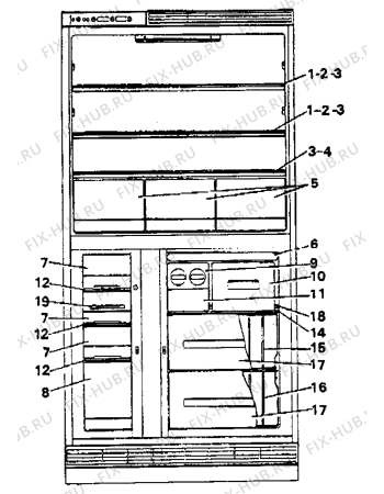 Взрыв-схема холодильника Electrolux TR1800 - Схема узла Internal parts