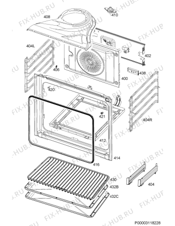 Взрыв-схема плиты (духовки) Aeg ECS45131XM - Схема узла Oven