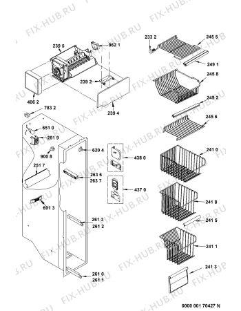 Взрыв-схема холодильника Whirlpool 25RW-D4 PT - Схема узла