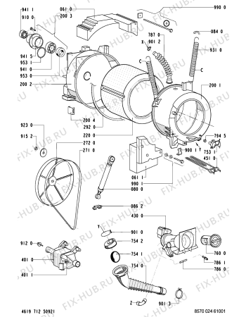 Схема №1 AWM 256/1/WS-NORDIC с изображением Обшивка для стиральной машины Whirlpool 481245219496