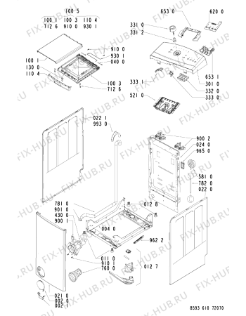 Схема №1 AWE 6100 с изображением Обшивка для стиральной машины Whirlpool 481245310458