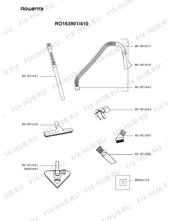 Взрыв-схема пылесоса Rowenta RO163901/410 - Схема узла FP003417.9P2