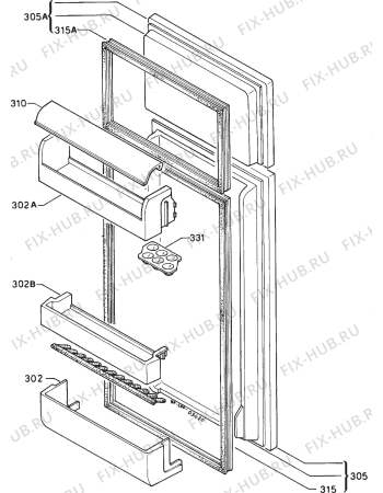 Взрыв-схема холодильника Zanussi ZFC19/5RD - Схема узла Door 003