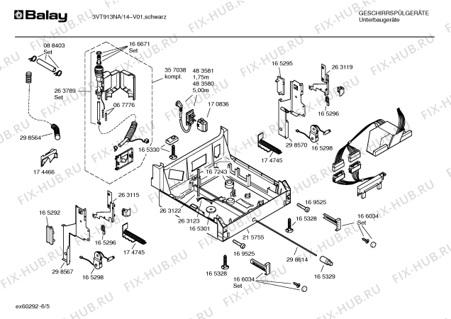 Взрыв-схема посудомоечной машины Balay 3VT913NA - Схема узла 05