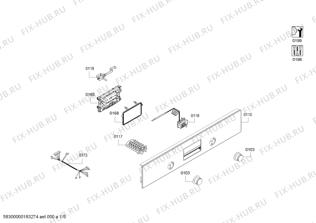 Схема №1 HBA22B250E H.BO.NP.L2D.IN.GLASS.B2/.X.E0_TIF/ с изображением Часы для духового шкафа Bosch 00656628