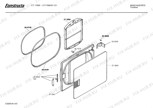 Схема №2 CT17000 CT1700 с изображением Панель для сушильной машины Bosch 00278079