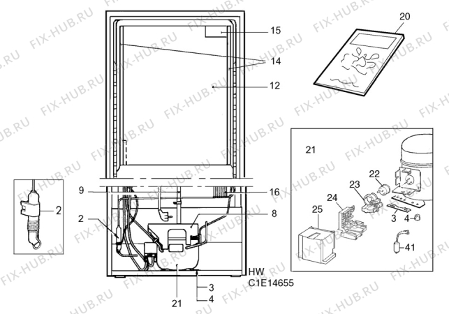 Взрыв-схема холодильника Electrolux ER8809K - Схема узла C10 Cold, users manual