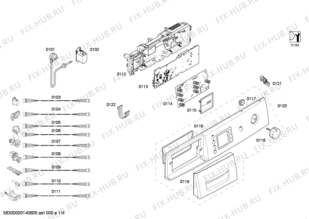 Схема №1 WAE2016XEP с изображением Ручка выбора программ для стиралки Bosch 00604093