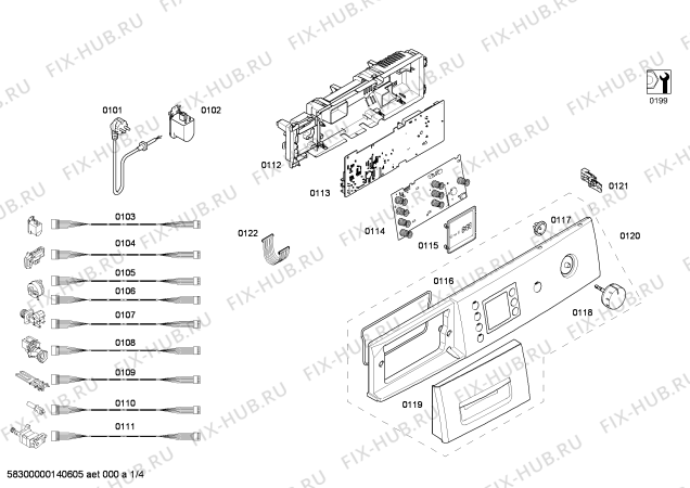 Схема №1 WAE2447XME с изображением Ручка для стиральной машины Bosch 00648561