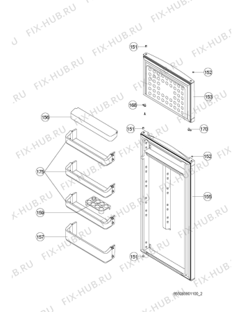 Схема №2 KDA 2460 с изображением Дверца для холодильника Whirlpool 482000008976