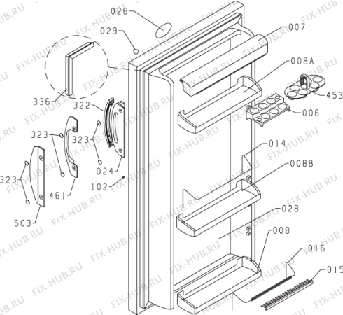 Взрыв-схема холодильника Gorenje RB4138W (175375, HTS1326) - Схема узла 02
