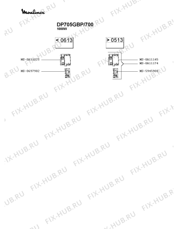 Взрыв-схема блендера (миксера) Moulinex DP705GBP/700 - Схема узла RP003879.9P2