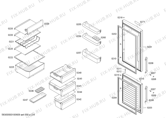 Схема №1 3KF6601W с изображением Дверь для холодильника Bosch 00712906