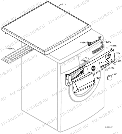 Взрыв-схема стиральной машины Privileg 792330_20841 - Схема узла Command panel 037