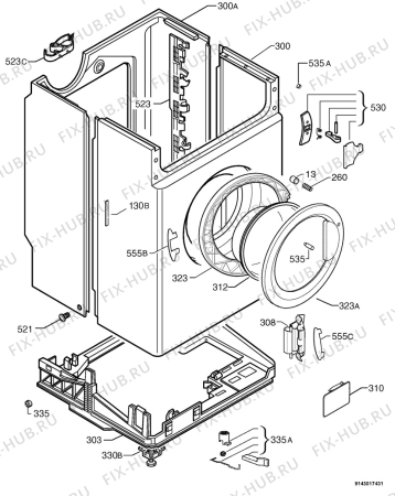 Взрыв-схема стиральной машины Rex Electrolux RKI1200 - Схема узла Housing 001