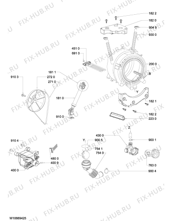 Схема №1 AWO 7455 с изображением Лючок для стиралки Whirlpool 481075245061