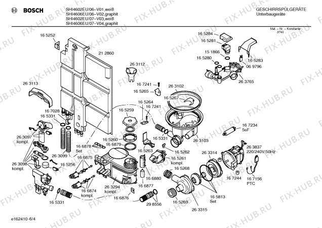 Взрыв-схема посудомоечной машины Bosch SHI4606EU Silence comfort - Схема узла 04