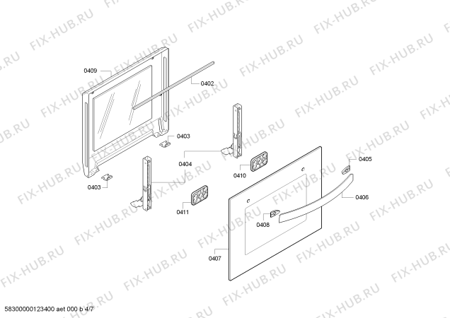 Схема №3 3CVB463B с изображением Стеклокерамика для электропечи Bosch 00476559