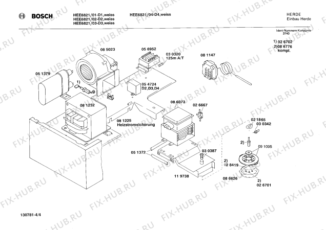 Взрыв-схема плиты (духовки) Bosch HEE6821 - Схема узла 04