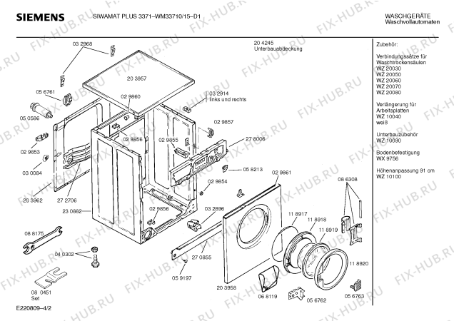 Схема №1 WH33801 SIWAMAT PLUS 3380 с изображением Инструкция по эксплуатации для стиралки Siemens 00514109