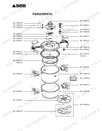 Схема №1 P4322365/07B с изображением Котелка Tefal SS-980519