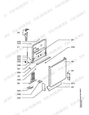 Взрыв-схема посудомоечной машины Electrolux ESF6270X - Схема узла Door 003