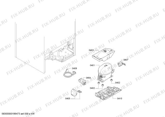 Взрыв-схема холодильника Bosch GIV11AD40 - Схема узла 04