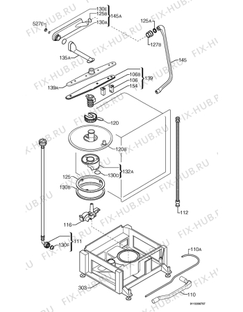 Взрыв-схема посудомоечной машины Electrolux ESI6104B - Схема узла Hydraulic System 272