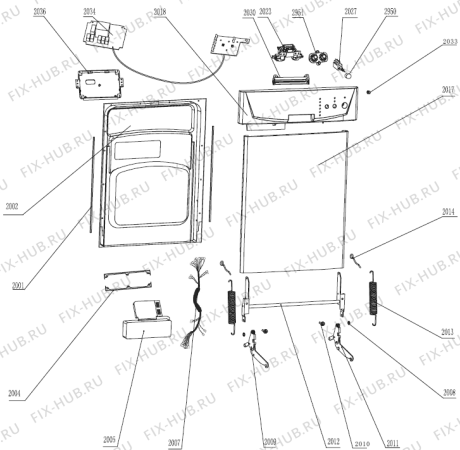 Взрыв-схема посудомоечной машины Korting KS61110W (285544, WQP12-9240G) - Схема узла 02