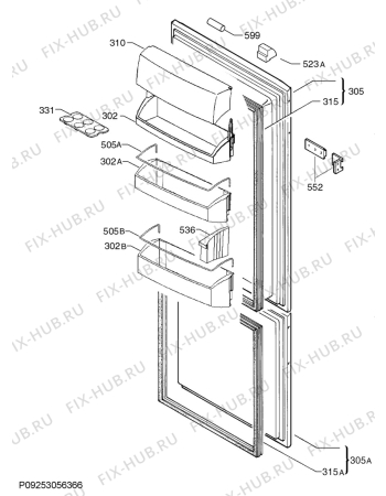 Взрыв-схема холодильника Electrolux JLBIFF1807 - Схема узла Door 003