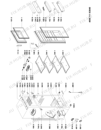 Схема №1 ART 374/A++ с изображением Монтажный набор для холодильной камеры Whirlpool 481010381461