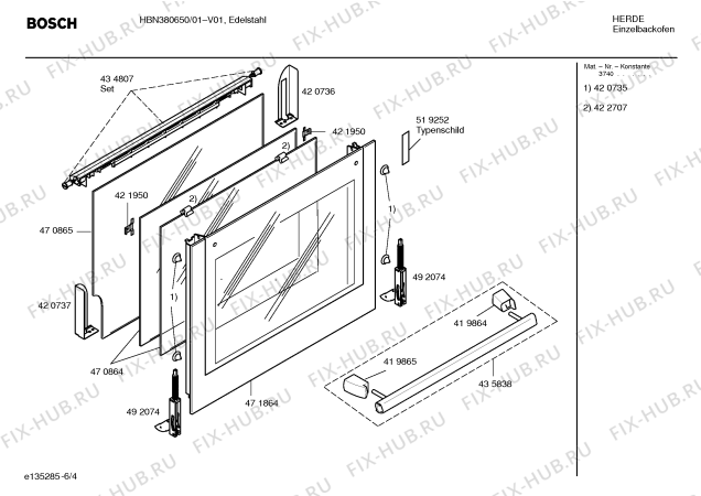 Взрыв-схема плиты (духовки) Bosch HBN380650 - Схема узла 04