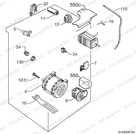 Взрыв-схема стиральной машины Zanussi FA4012 - Схема узла Electrical equipment 268