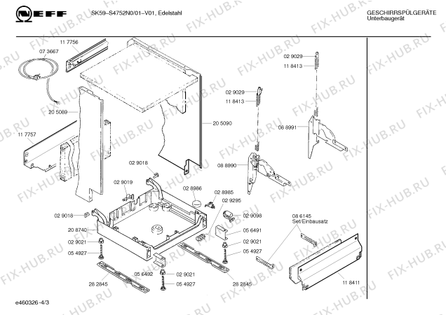 Схема №1 SMS3622II с изображением Панель для посудомойки Bosch 00287631