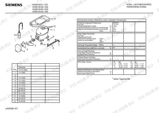 Схема №1 KI26F40 с изображением Инструкция по эксплуатации для холодильной камеры Siemens 00523570