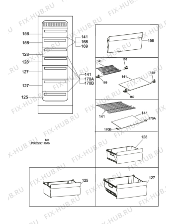 Взрыв-схема холодильника Electrolux EUF7000W - Схема узла C10 Interior