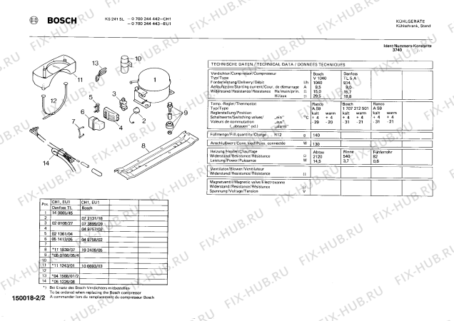 Взрыв-схема холодильника Bosch 0700244443 KS241SL - Схема узла 02
